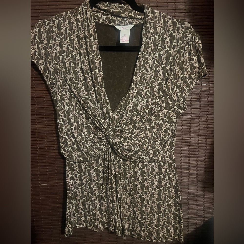 Candies Brown Patterned Top - image 1